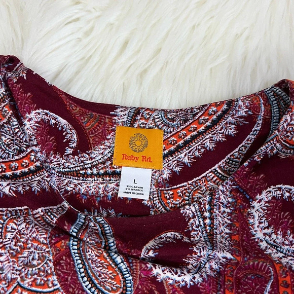 Ruby Rd. Paisley Blouse Size Large - Picture 3 of 8